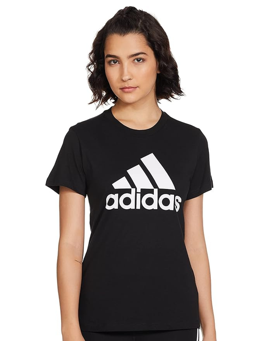 Adidas Cotton Geometric Fitted T-Shirt