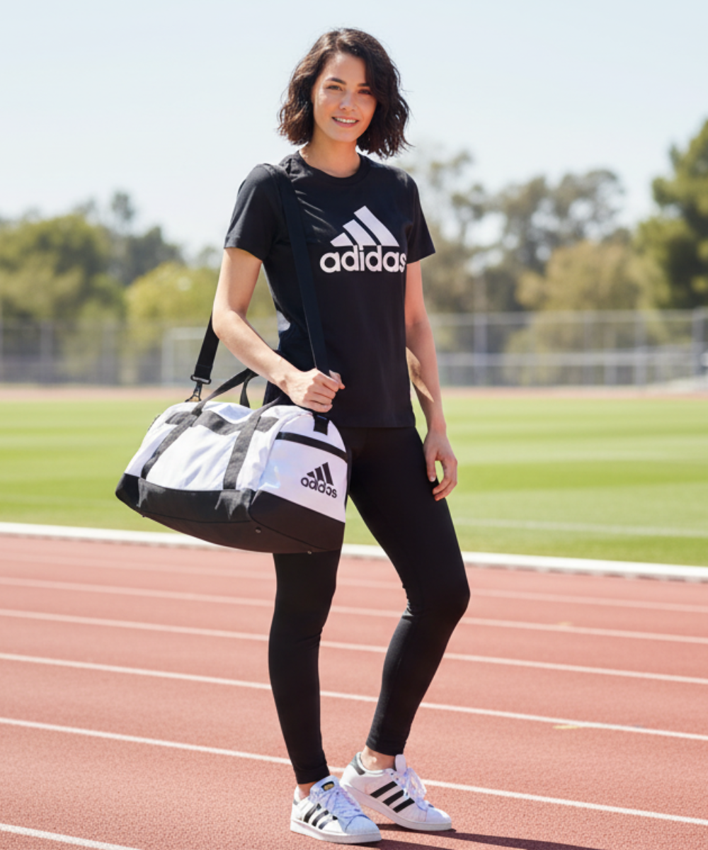 Adidas Cotton Geometric Fitted T-Shirt