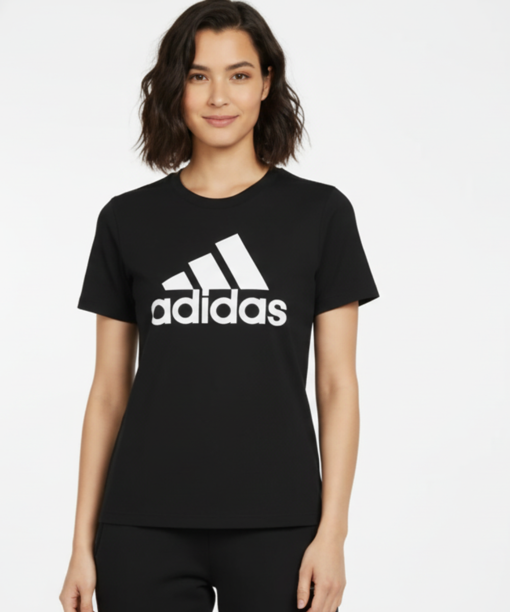 Adidas Cotton Geometric Fitted T-Shirt