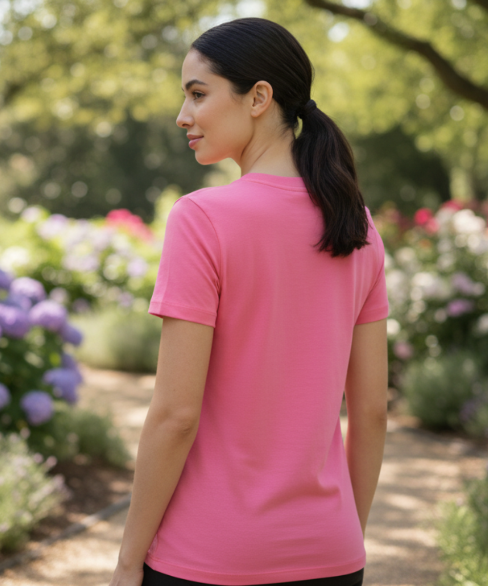 Adidas Women Cotton Solid Fitted T-Shirt