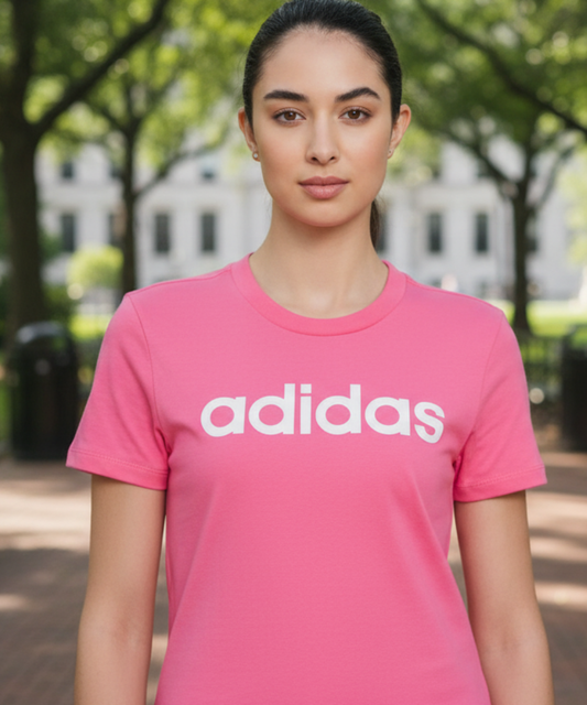 Adidas Women Cotton Solid Fitted T-Shirt