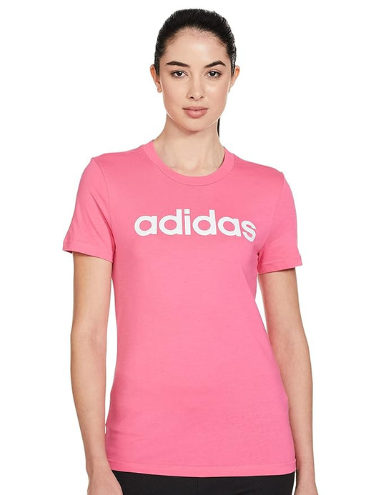 Adidas Women Cotton Solid Fitted T-Shirt