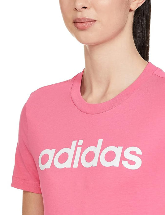 Adidas Women Cotton Solid Fitted T-Shirt